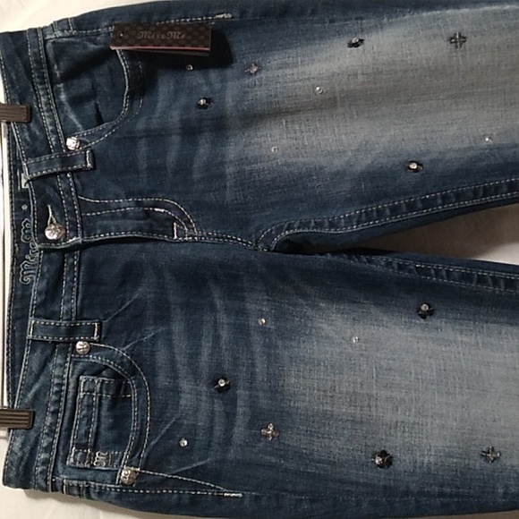 RARE! NWT Miss Me Signature Skinny Sequined Decorated Jeans Sz.31/30 - Picture 2 of 16